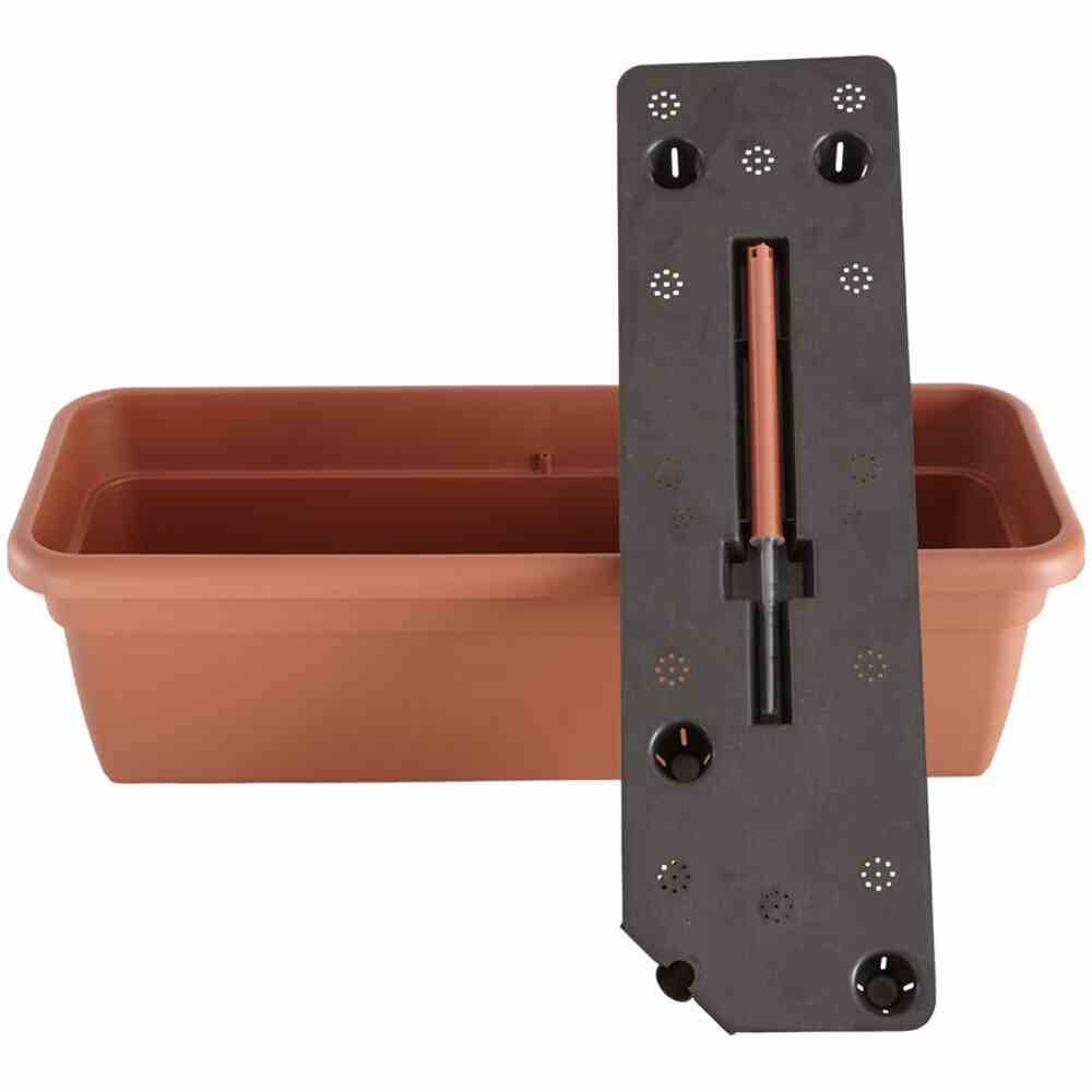 Siena Garden 27S-10001MP Balkonkasten br. 100cm terra mit Einsatz und Wasserst., terracotta (1 Stück)
