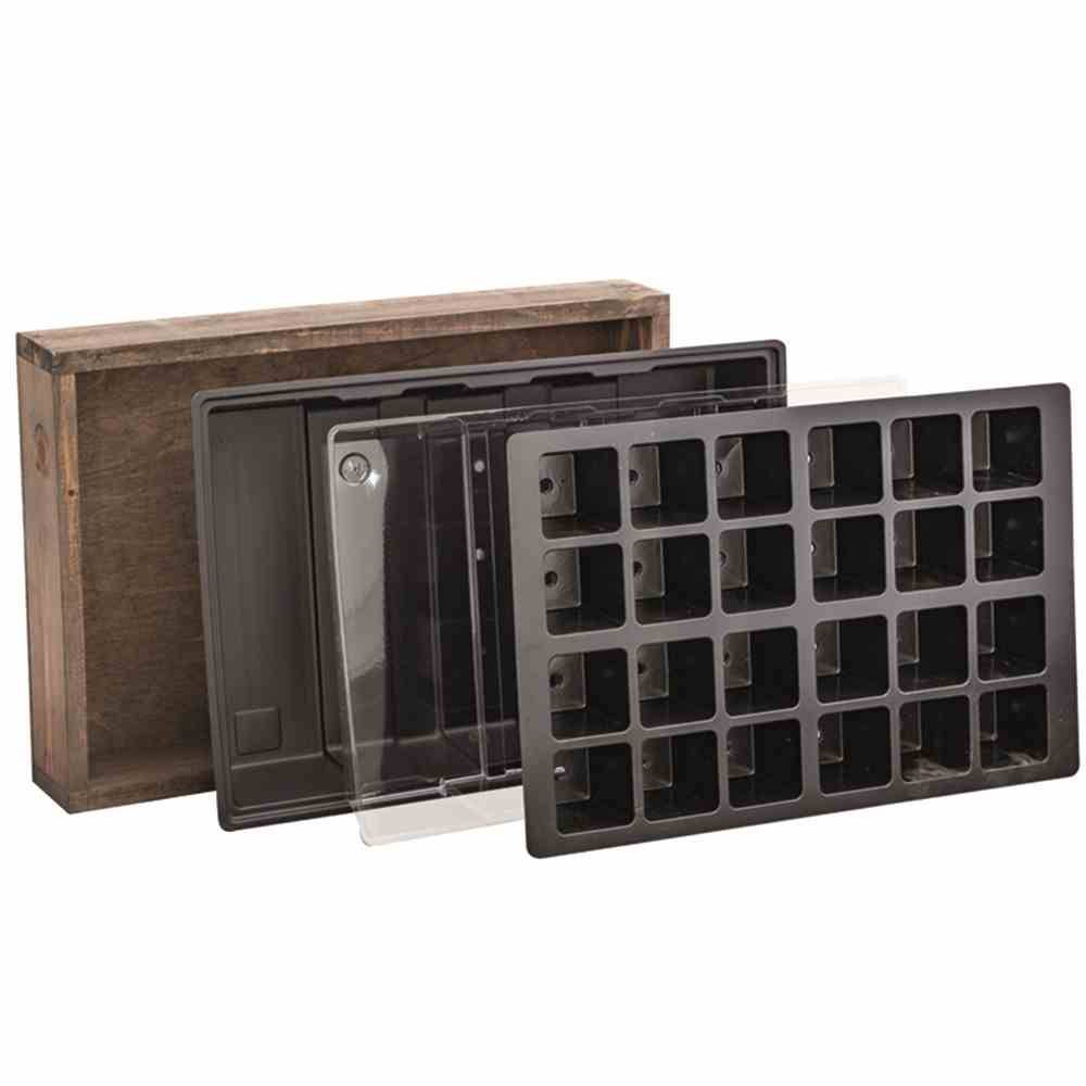 Siena Garden 111-21 Anzuchtvollholzkiste 24er Topfplatte, 35x24x6 cm, grau/braun