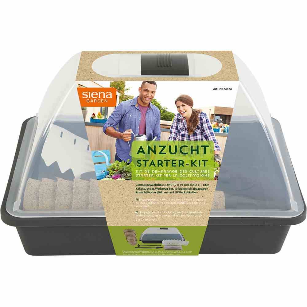 Siena Garden 805-77 Anzucht Starter-KIT 29x19x19cm, anthrazit, 24-teilig (1 Set)
