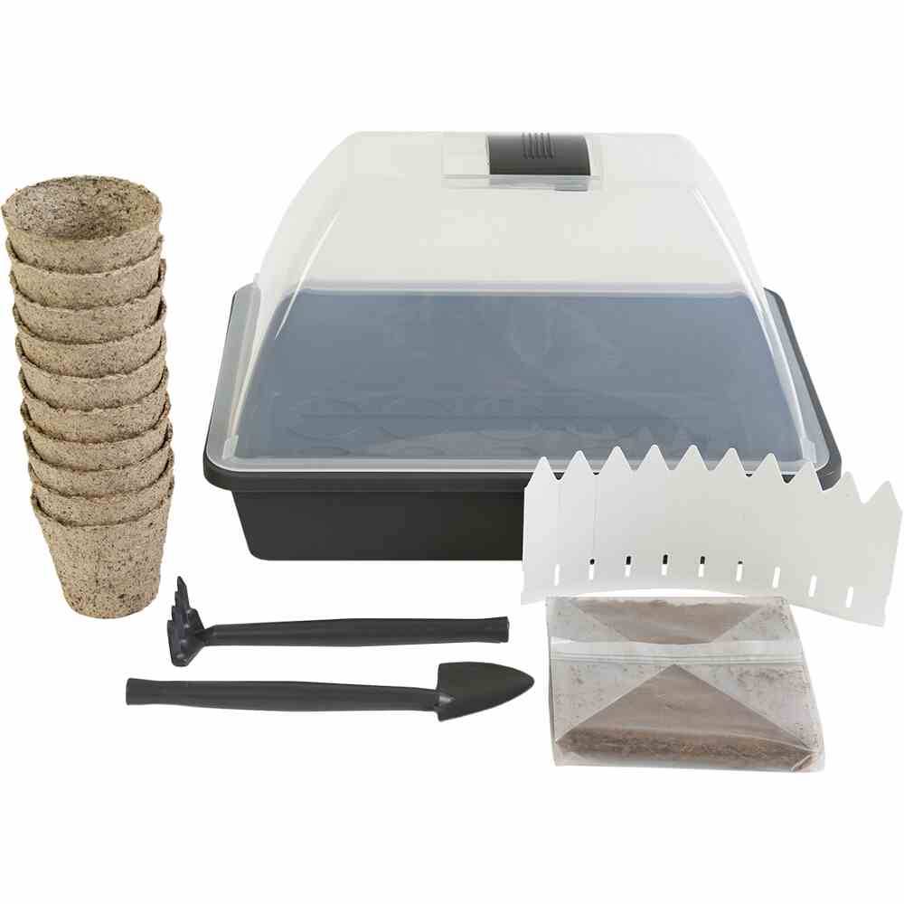 Siena Garden 805-77 Anzucht Starter-KIT 29x19x19cm, anthrazit, 24-teilig (1 Set)