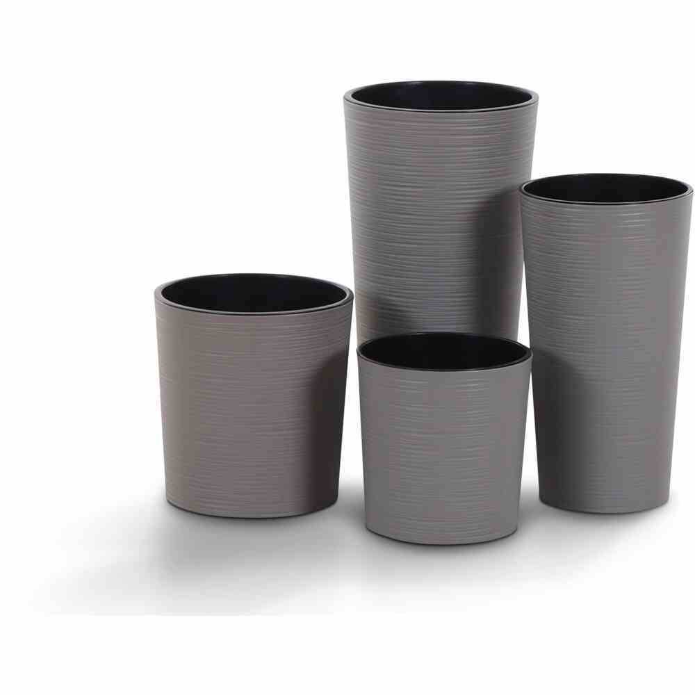 Siena Garden 843-27 ECO Pflanzgefäß Lens 25cm , D25xH25,5 cm, grau