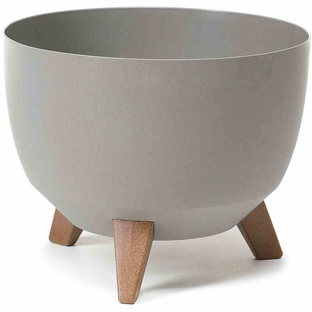 Siena Garden M82585 Oslo Pflanzgefäß ECO 29 cm, Ø 29 x 23 cm Kunststoff/Holzfasern, grau