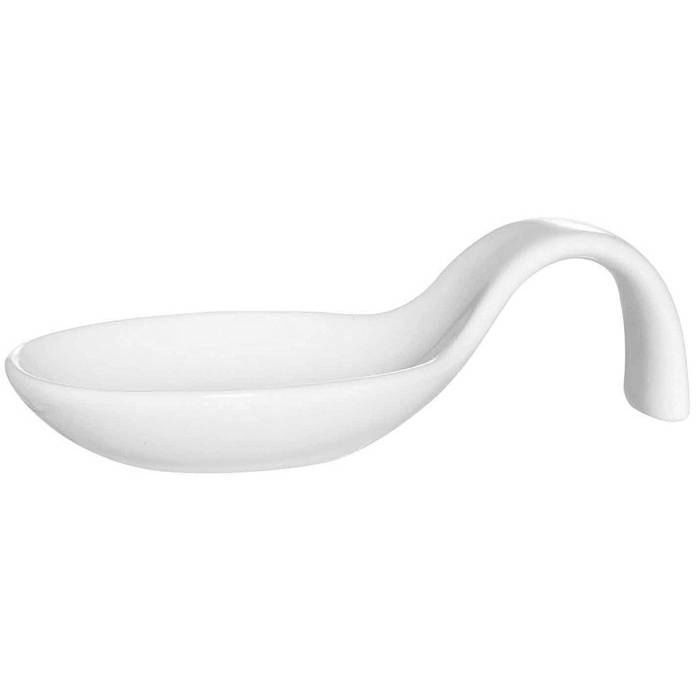 Mäser 334810 Gourmetlöffel / Häppchenlöffel Tapas spülmaschinenfest 10,5x5x3 cm, weiß (4er Pack)