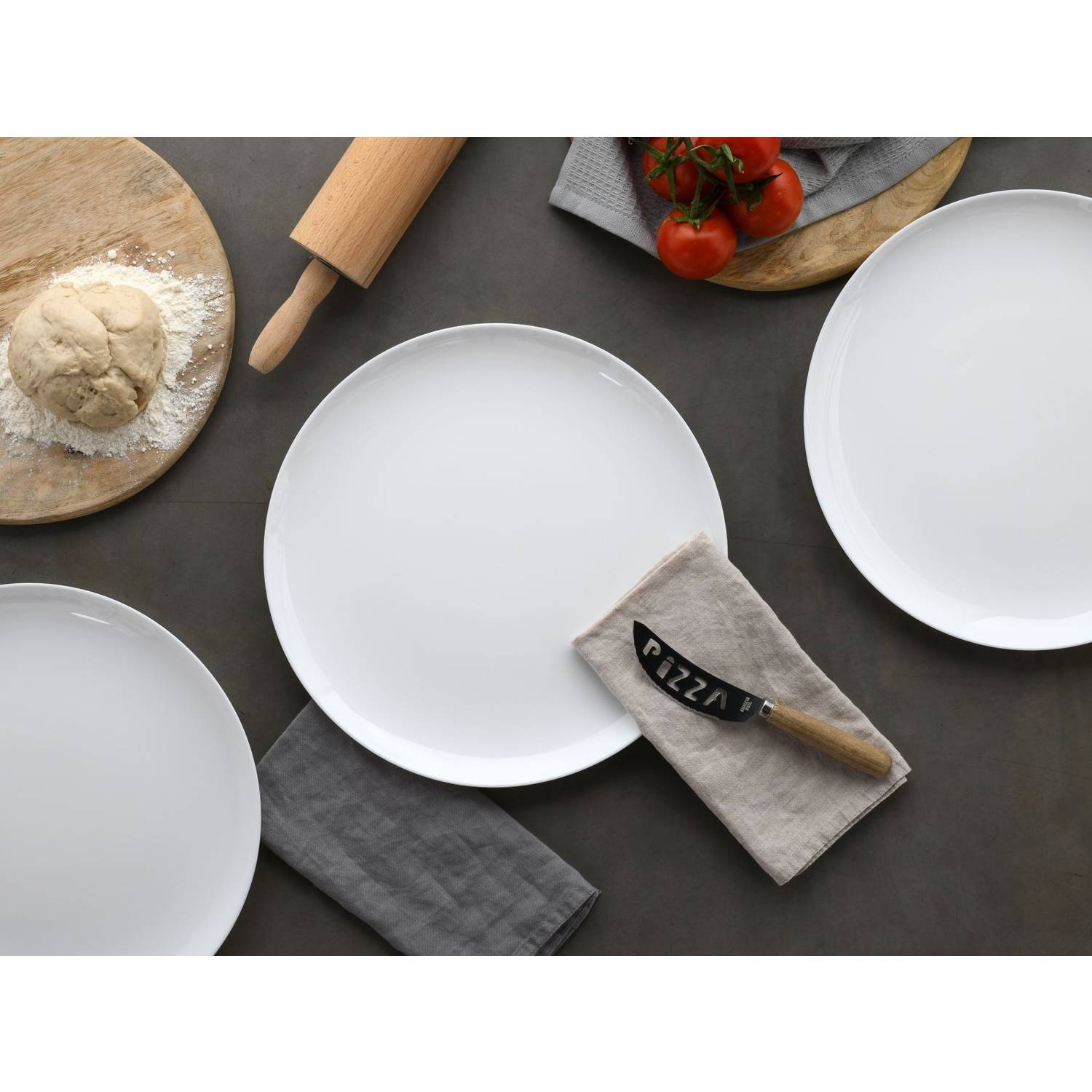 Luminarc 15865 Italian Party Pizzateller 32 cm, weiß (6er Pack)