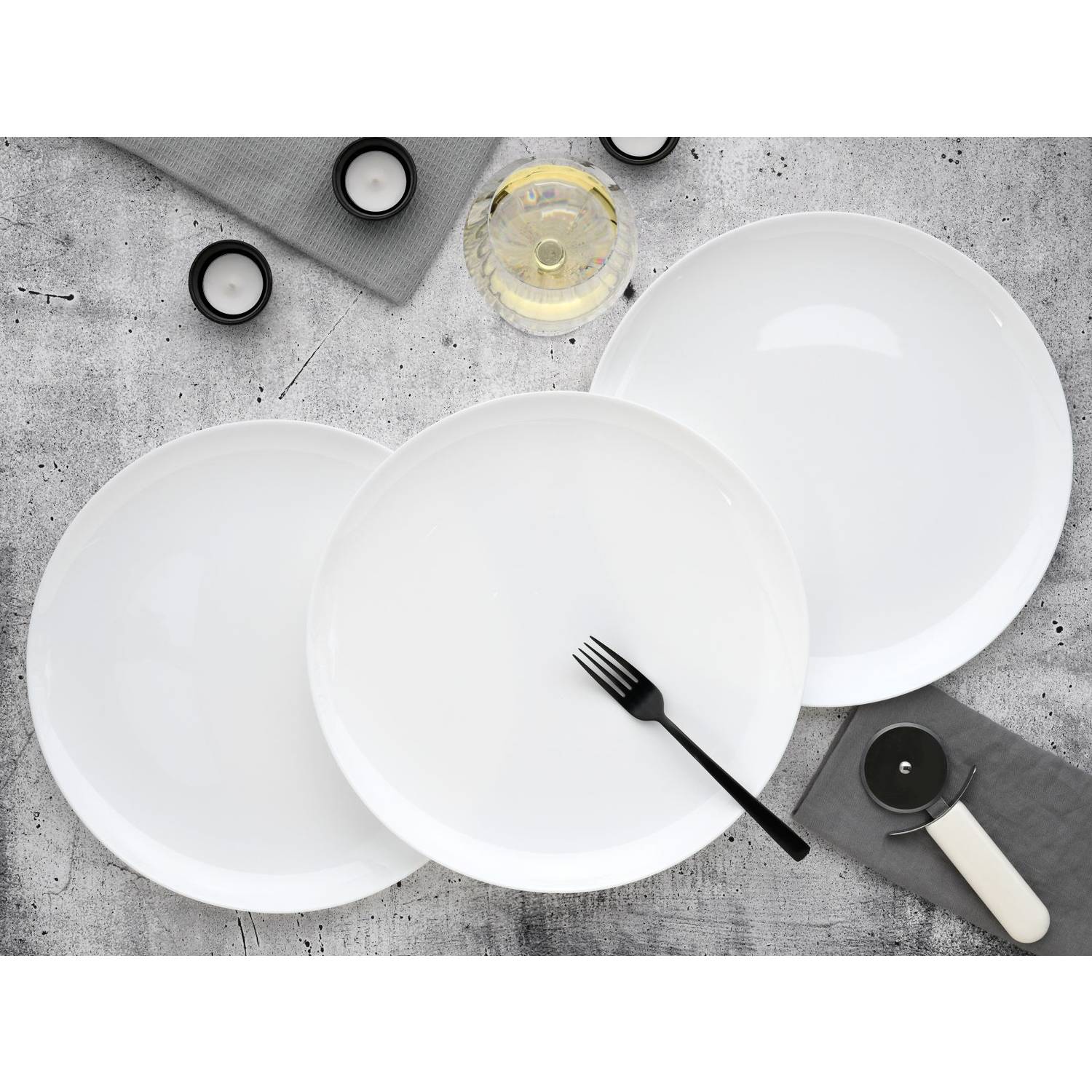 Luminarc 15865 Italian Party Pizzateller 32 cm, weiß (6er Pack)