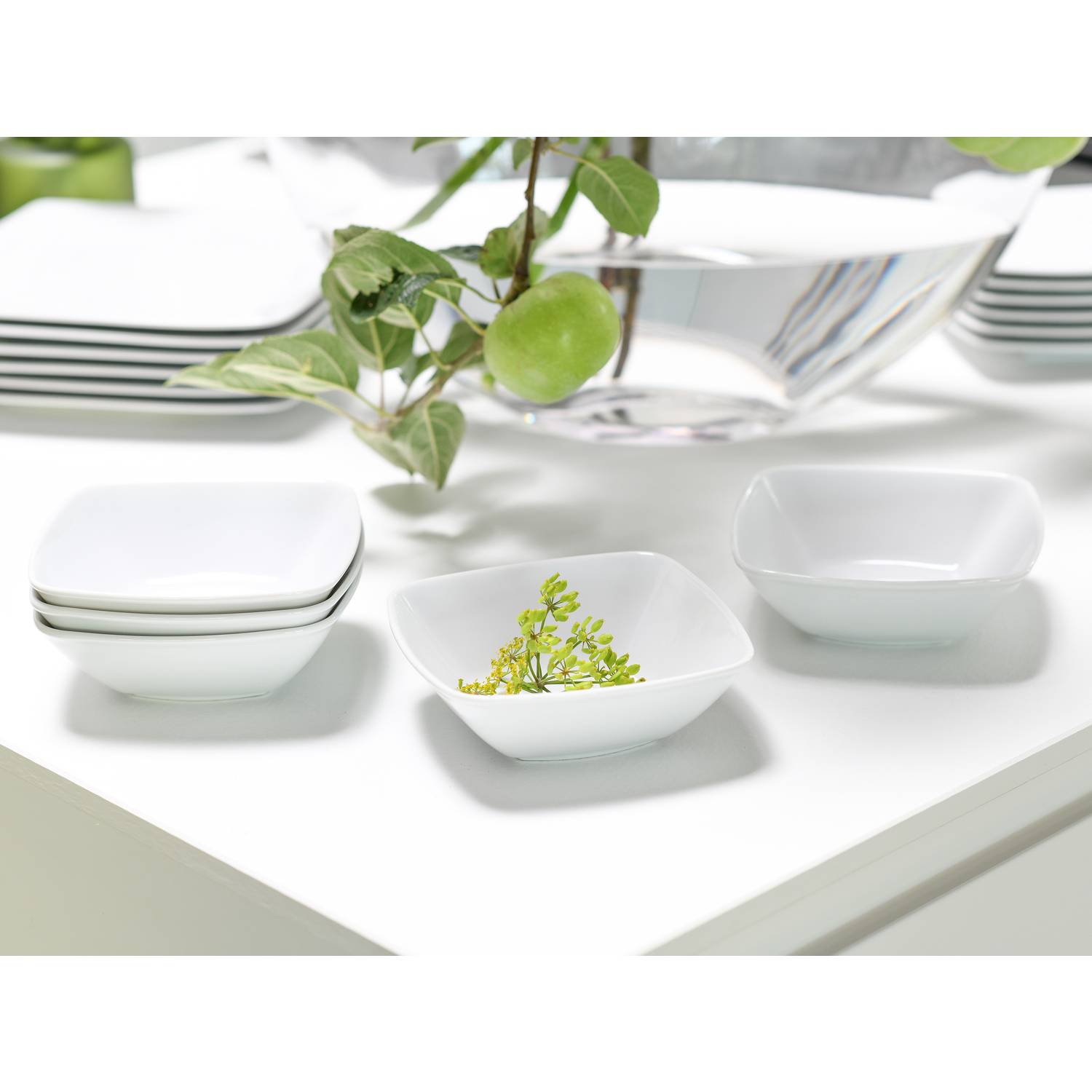 CreaTable 12331 Müslischale / Dessertschüssel Victoria, weiß (1 Set, 6-teilig)