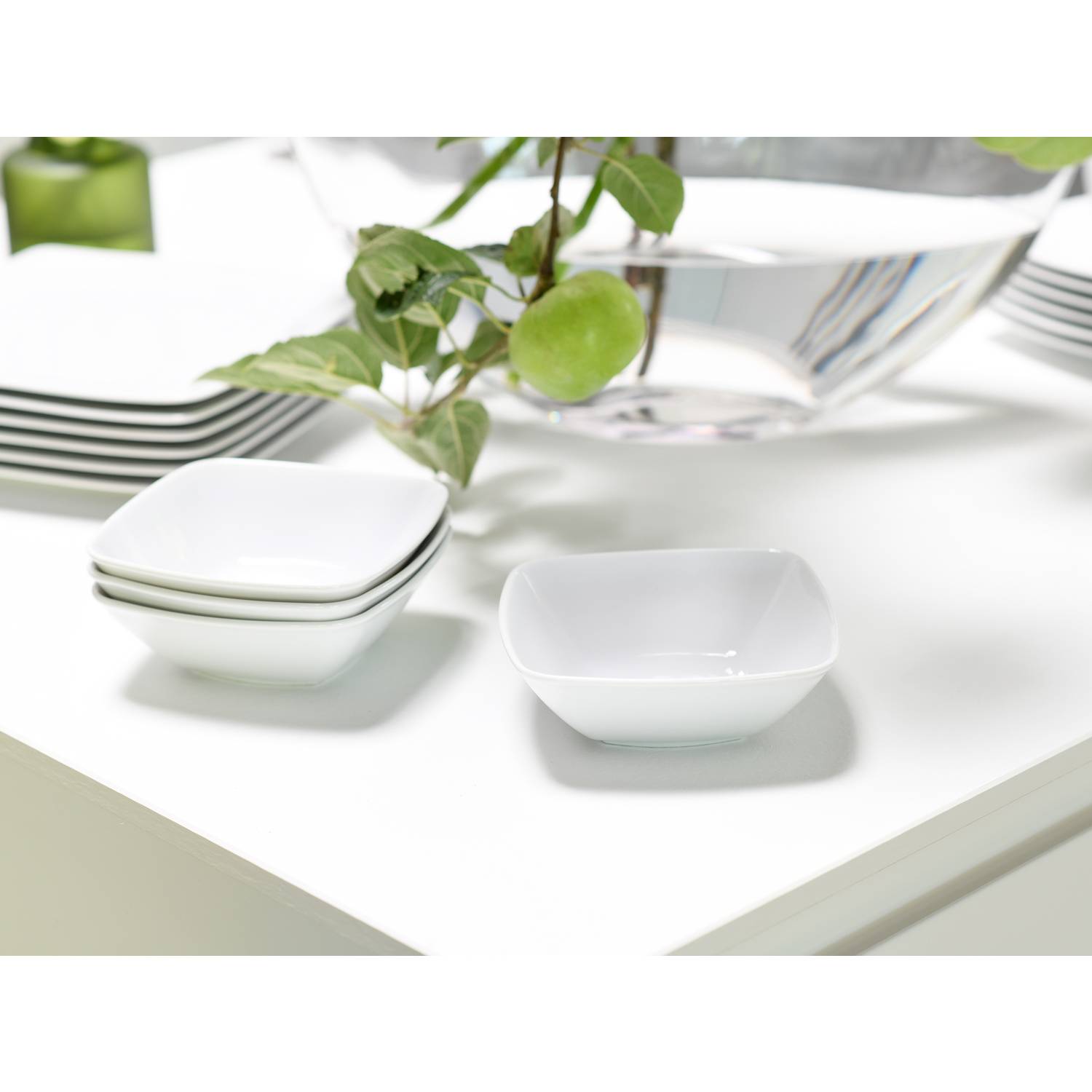 CreaTable 12331 Müslischale / Dessertschüssel Victoria, weiß (1 Set, 6-teilig)