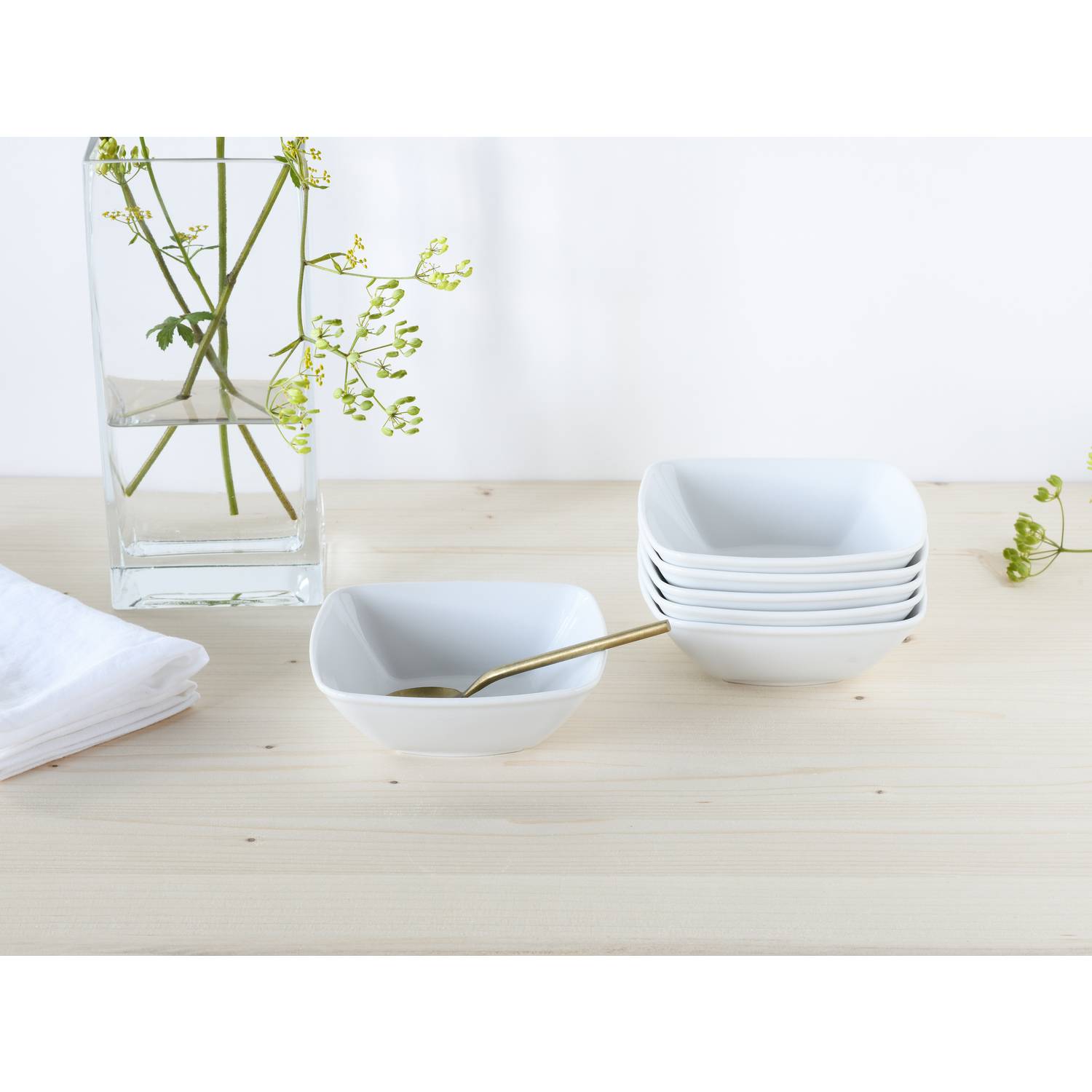 CreaTable 12331 Müslischale / Dessertschüssel Victoria, weiß (1 Set, 6-teilig)