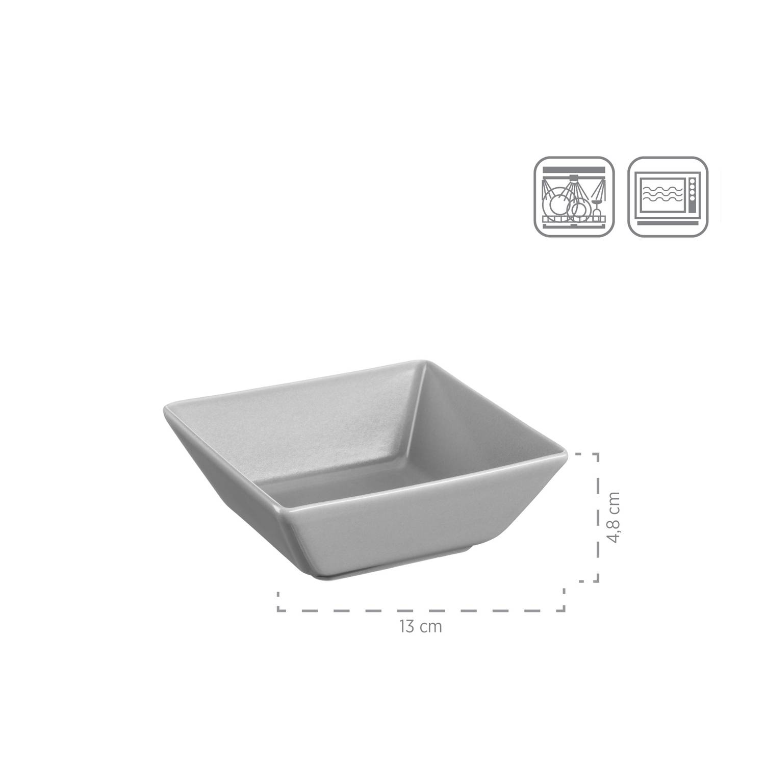 Mäser 931368 Manhattan City Schalenset quadratisch, matt, schwarz/grau, 6-teilig (1 Set)