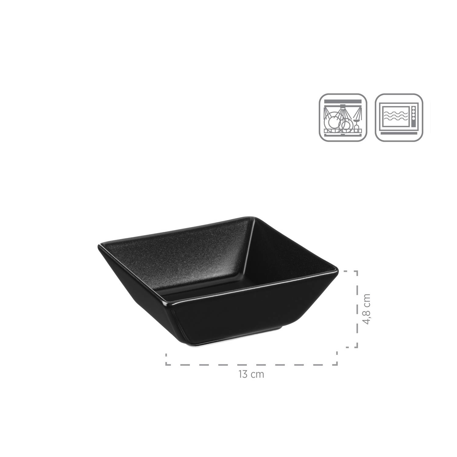 Mäser 931368 Manhattan City Schalenset quadratisch, matt, schwarz/grau, 6-teilig (1 Set)