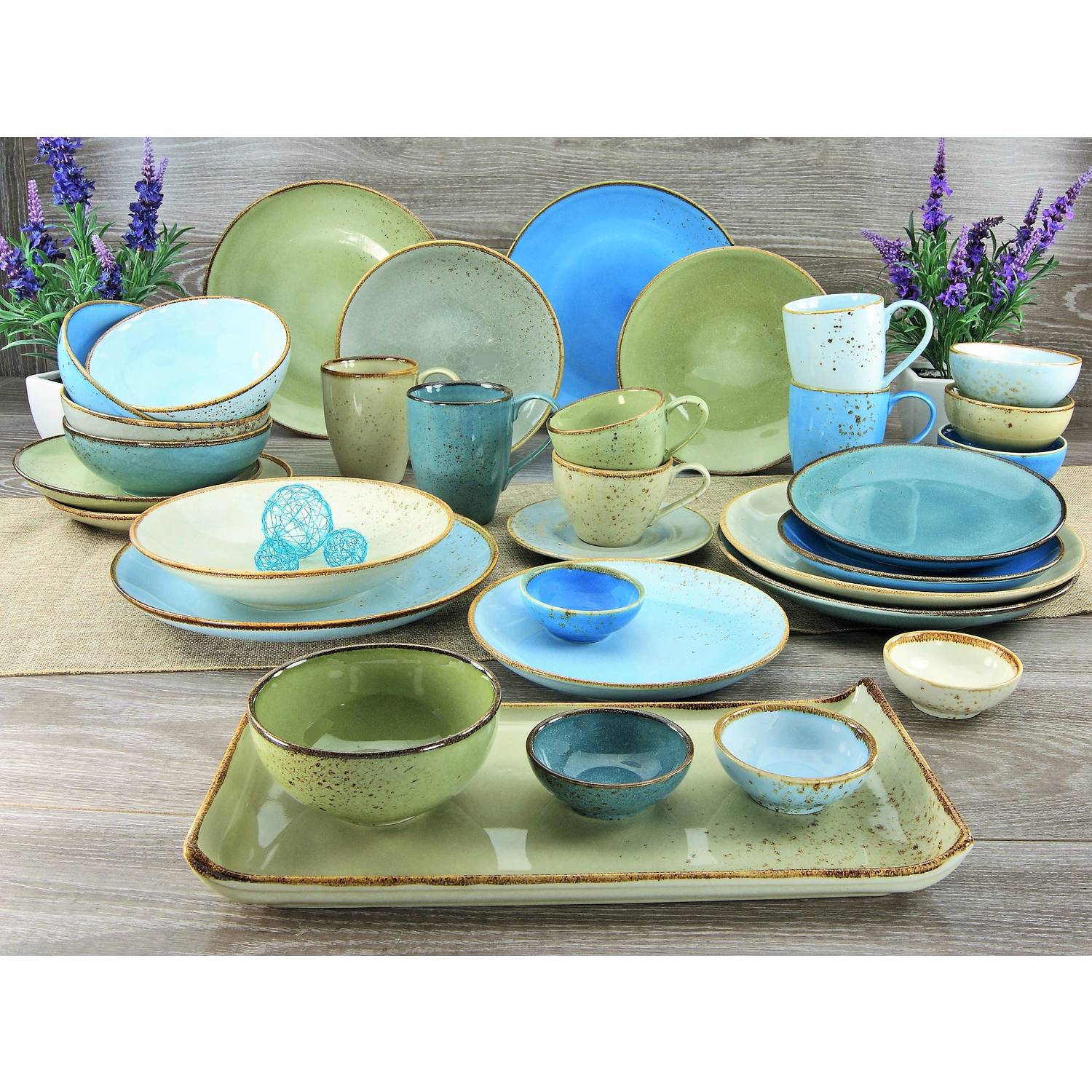 CreaTable 22061 Nature Collection Suppenteller 22 cm, blau (6er Pack)