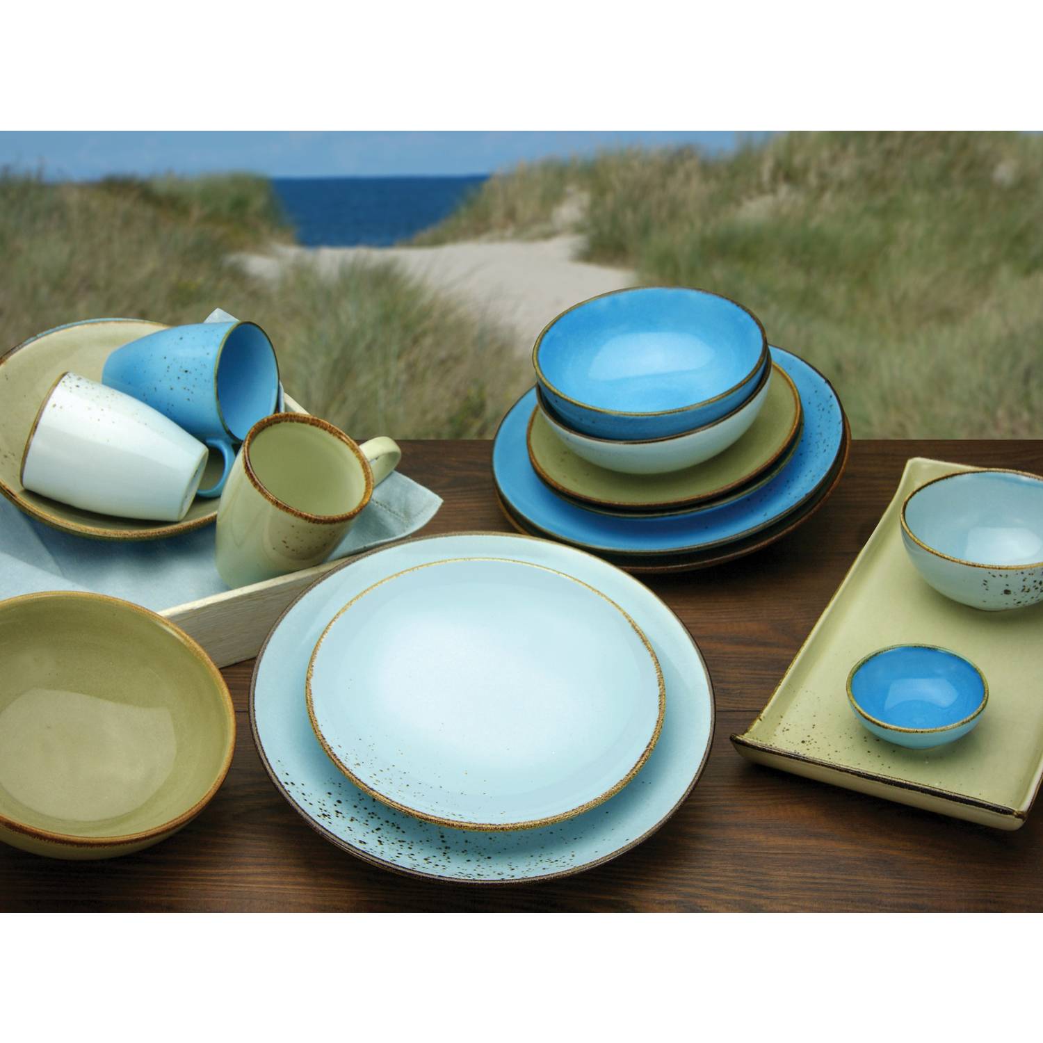 CreaTable 22065 Nature Collection Speiseteller 27 cm, hellblau (6er Pack)