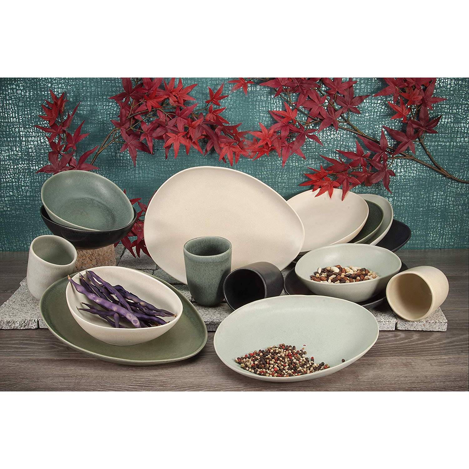 CreaTable 22141 Pietra Mehrzweckschale, mehrfarbig, 4-teilig (4er Pack)