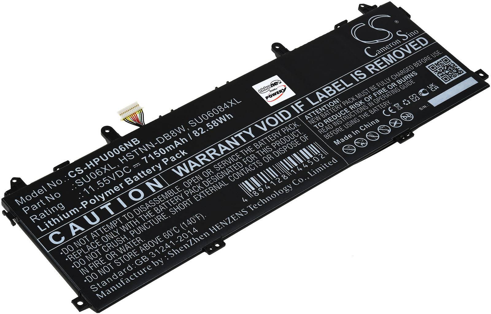 Powery Akku für Laptop HP Spectre X360 15-df0001nf, 11,55V, Li-Polymer