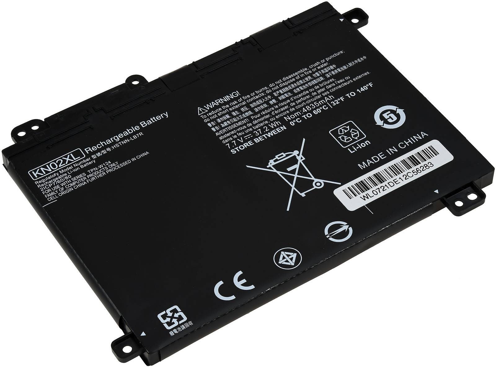 Powery Akku passend für Laptop HP Pavilion X360 11-AD Serie, Typ KN02XL, Typ HSTNN-IB7R, 7,7V, Li-Polymer