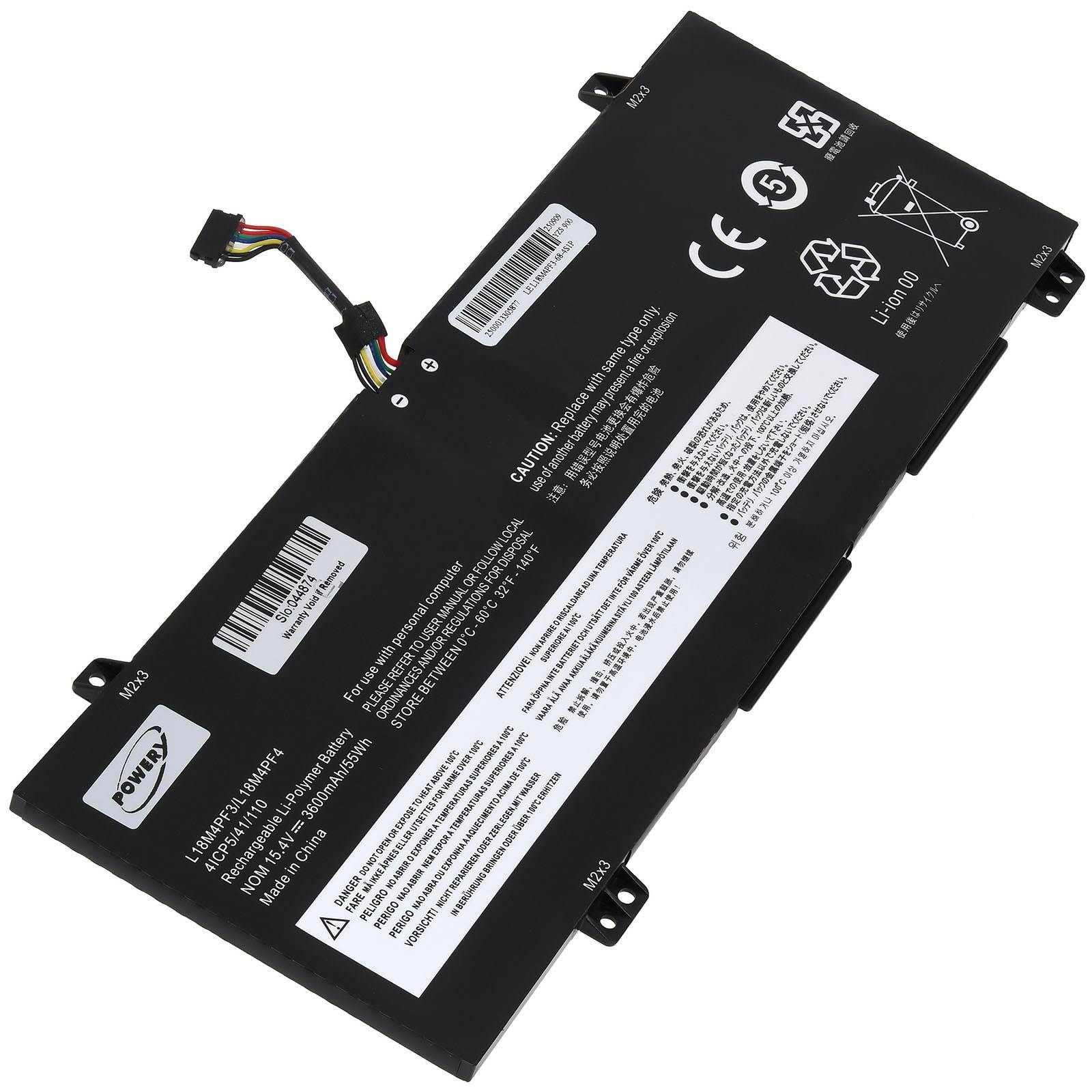Powery Akku kompatibel mit Lenovo Typ 5B10T09081, 15,36V, Li-Polymer