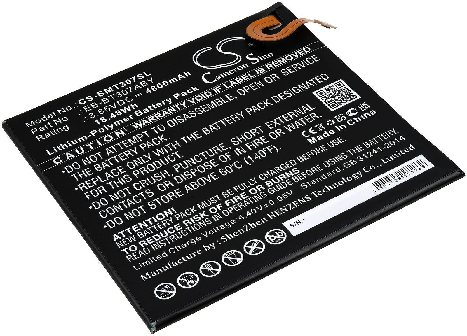 Powery Akku passend für Tablet Samsung Galaxy Tab A 8.4 2020, SM-T307U, Typ EB-BT307ABY, 3,85V, Li-Polymer