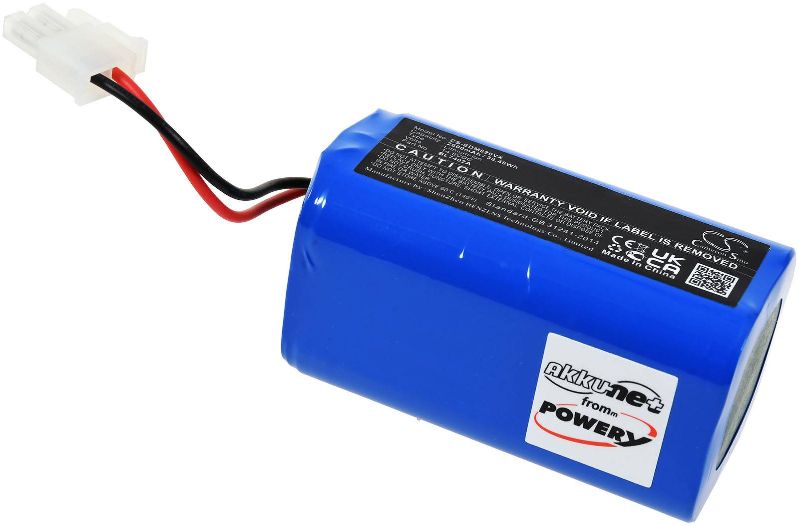 Powery Akku für Saugroboter Ecovacs Deebot M82, 14,8V, Li-Ion