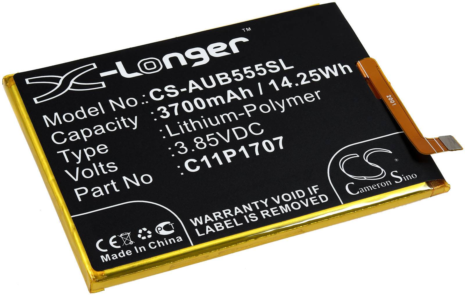 Powery Akku passend für Smartphone, Handy Asus Zenfone Max M1, ZB555KL, Typ C11P1707, 3,85V, Li-Polymer