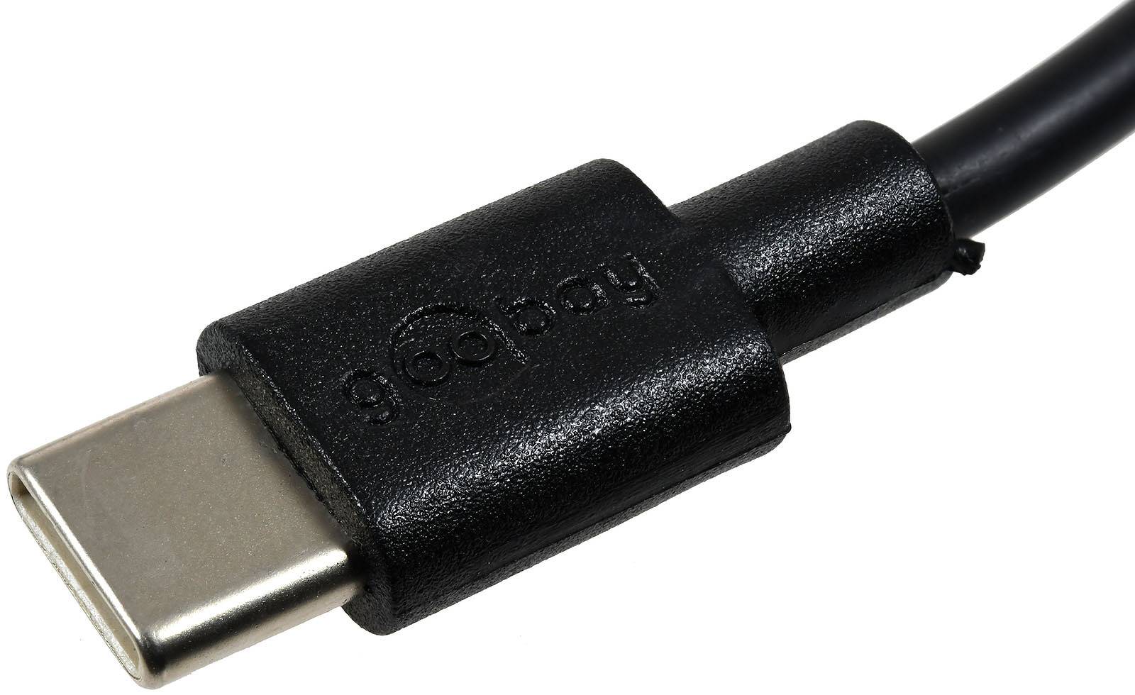 goobay USB-C Lade- u. Synchronisationskabel für Geräte mir USB-C Anschluss, 0,1m, Schwarz