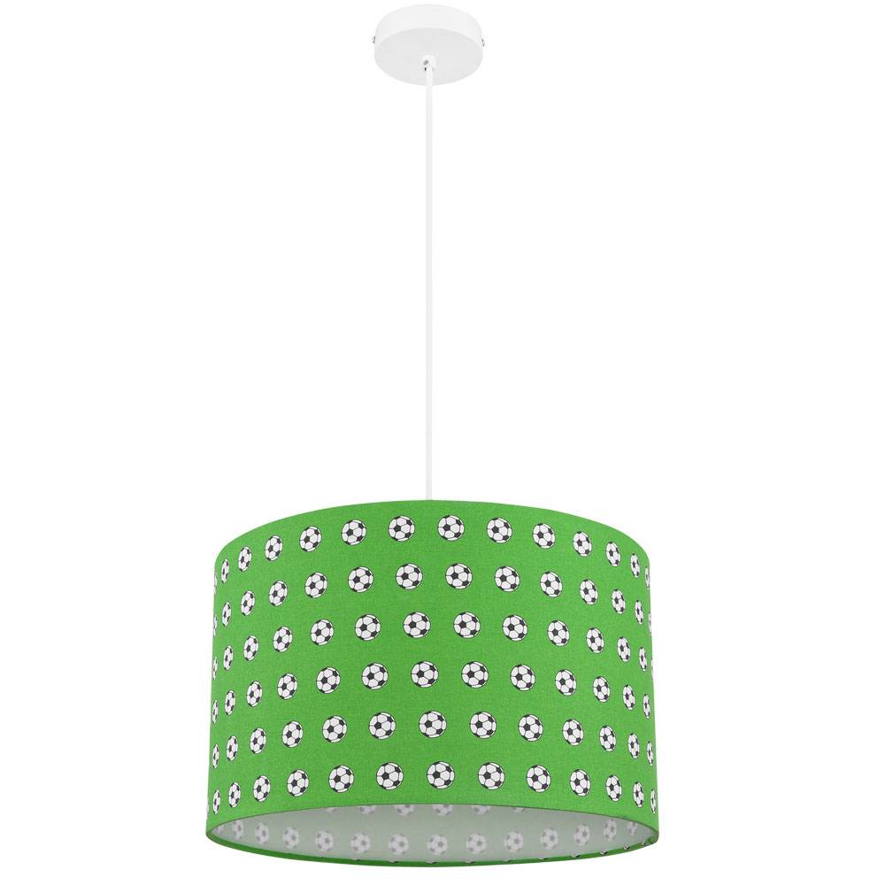 Pendelleuchte Hängeleuchte Kinderlampe Kinderzimmerlampe Deckenlampe Spielzimmer, Metall weiß grünfarbig, 1x E27 Fassung, DxH 35x120 cm