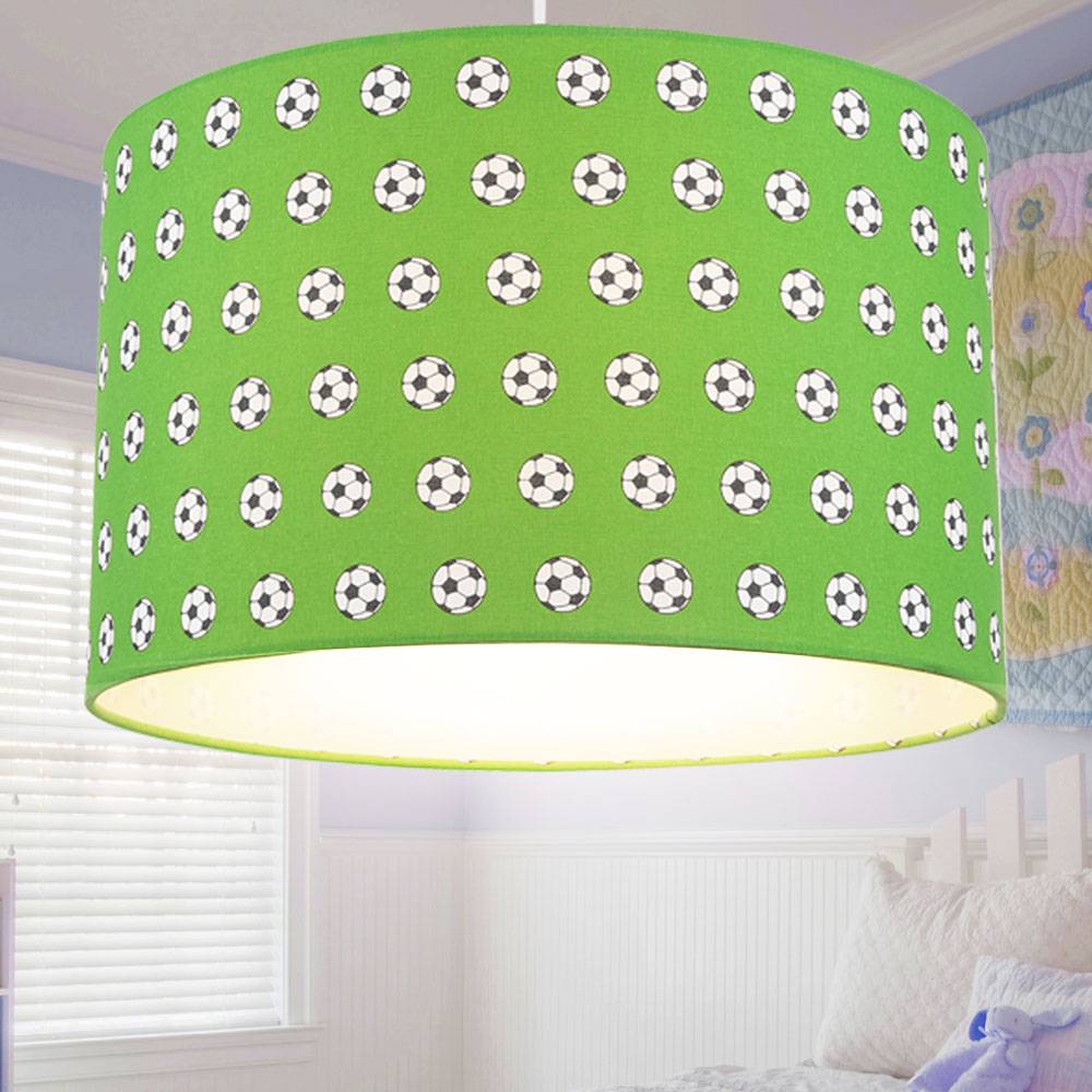 Pendelleuchte Hängeleuchte Kinderlampe Kinderzimmerlampe Deckenlampe Spielzimmer, Metall weiß grünfarbig, 1x E27 Fassung, DxH 35x120 cm