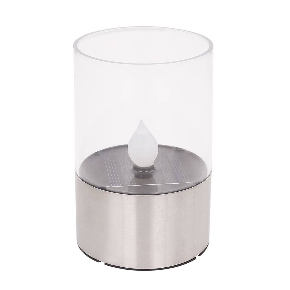 Teelichter Solar Outdoor LED Gartendeko Tischleuchte Solarkerzen Außen flackernd, Feuereffekt, 1800K warmweiß, DxH 7,5x11 cm