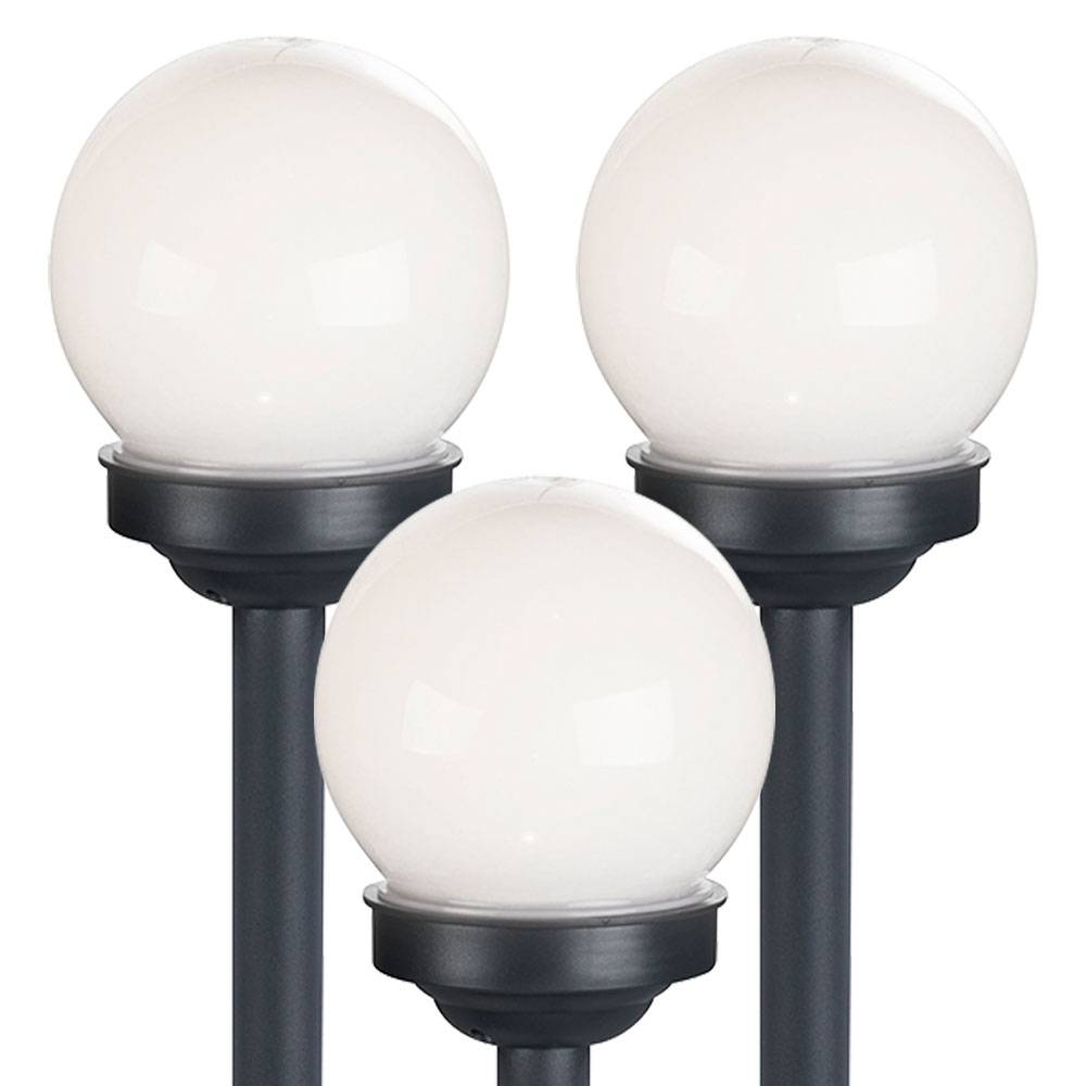 Solarleuchte Kugel Garten Kugelleuchte Solar 10 cm LED Gartendeko Solarkugel für Außen klein, Leuchtdauer ca. 6-8 Stunden, H 38 cm, 3er Set