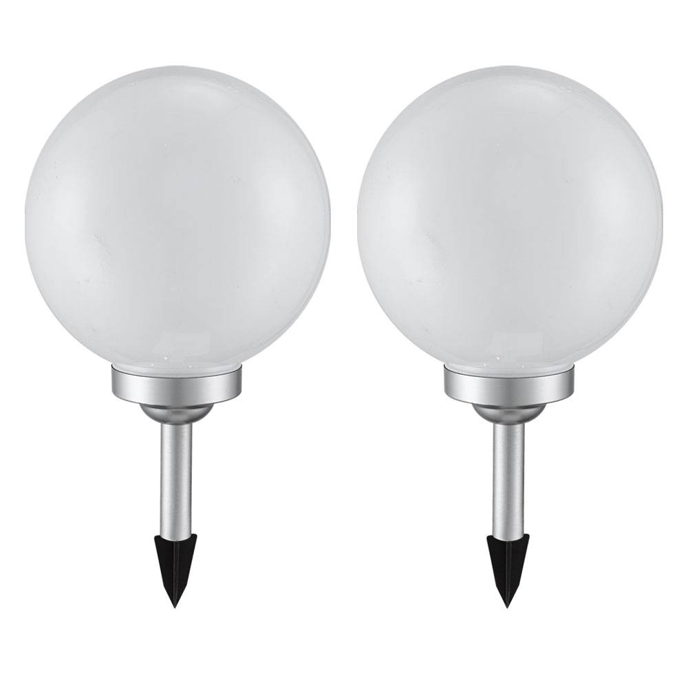 Solarleuchte Kugel Garten LED Gartendeko Solarkugel für Außen 20 cm Kugelleuchte Solar, Leuchtdauer ca. 6-8 Stunden, H 62 cm, 2er Set