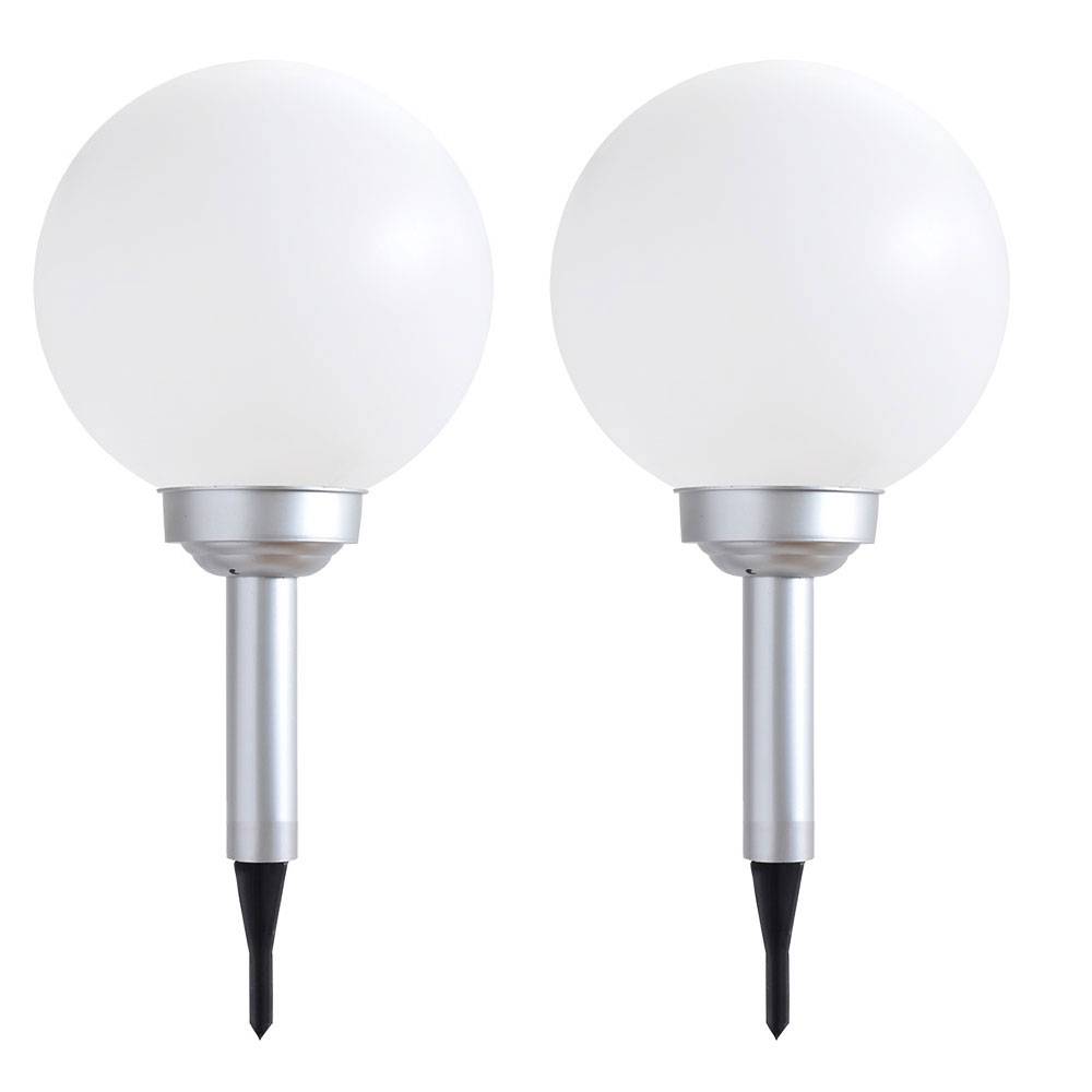 Solarleuchte Kugel Garten Kugelleuchte Solar LED Gartendeko Solarkugel für Außen 25 cm, mit Erdspieß und Balkonhalter, Leuchtdauer ca. 6-8 Stunden