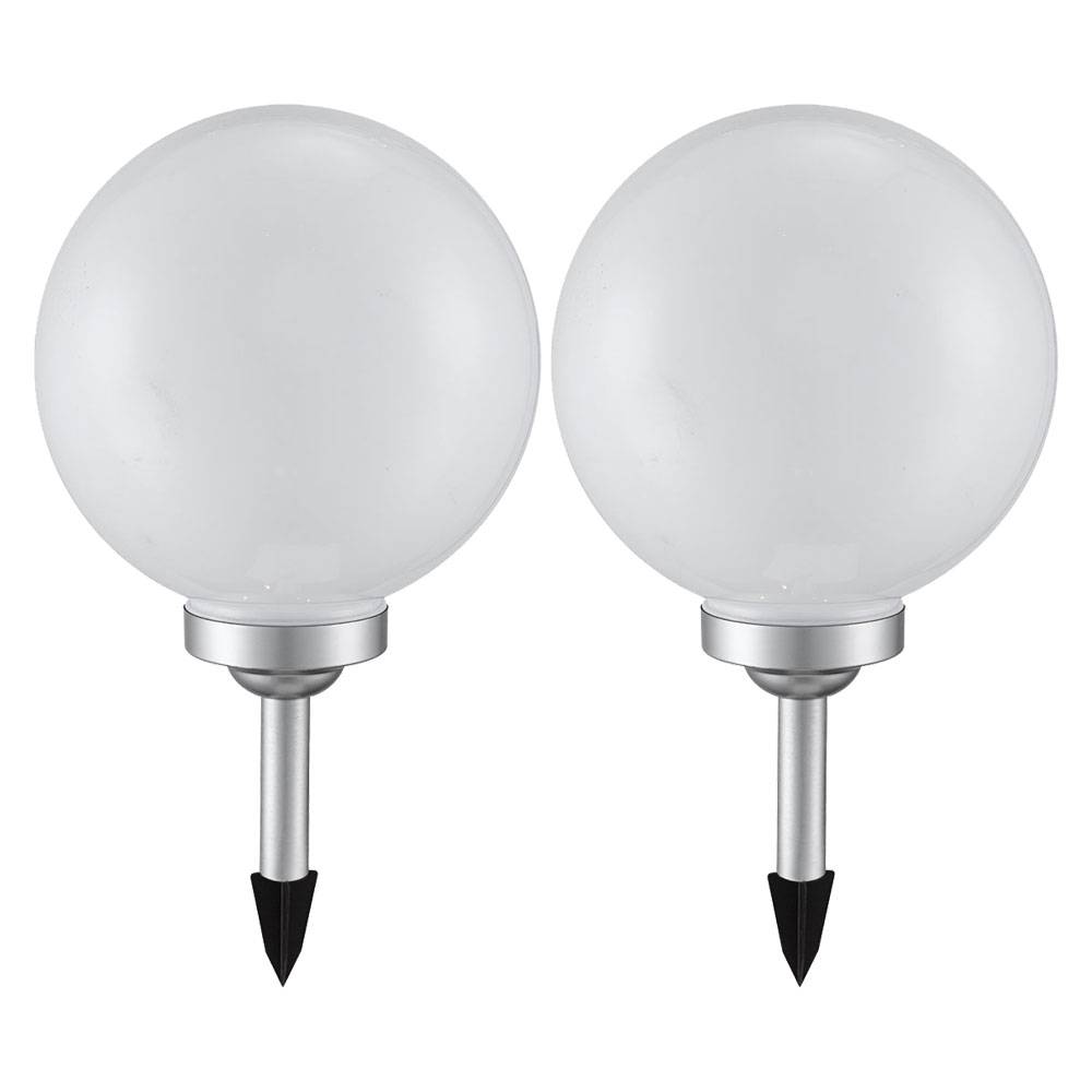 Solarleuchte Kugel Garten Kugelleuchte Solar LED Gartendeko Solarkugel für Außen 25 cm, Leuchtdauer ca. 6-8 Stunden, H 65 cm, 2er Set