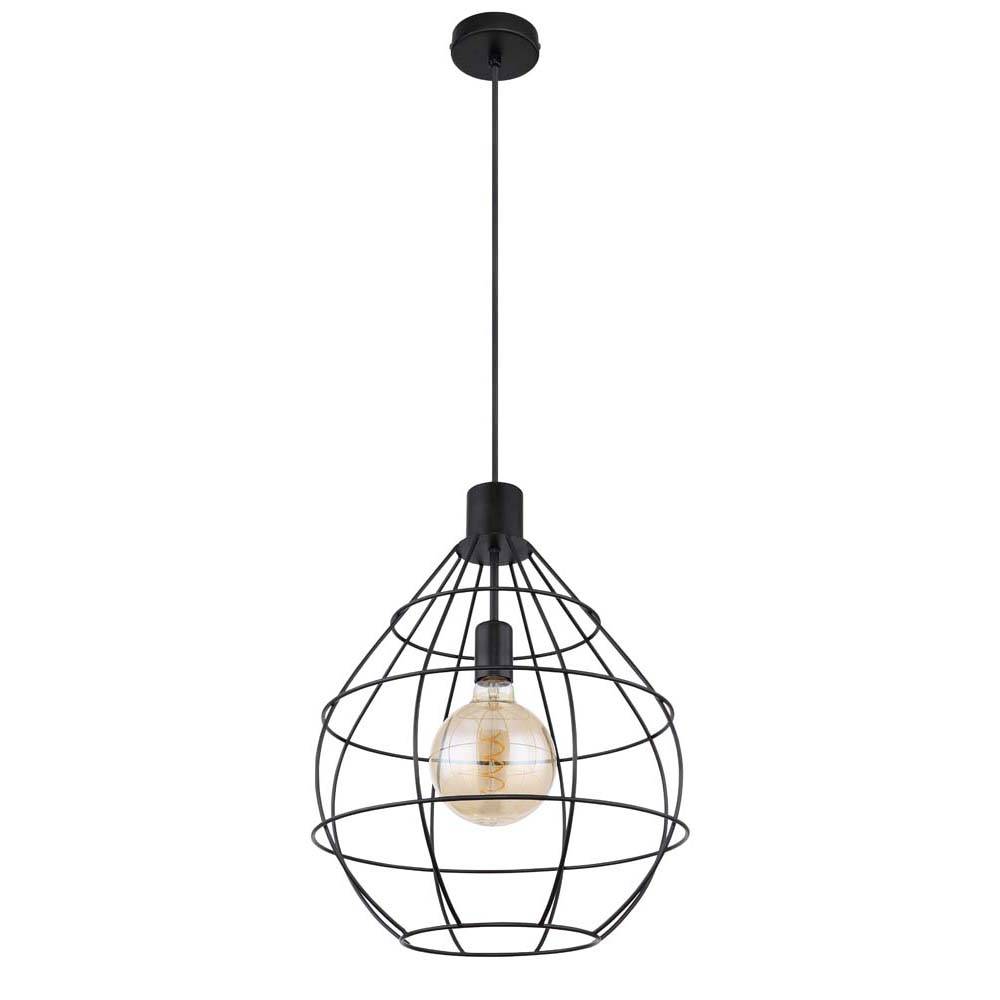 Hängeleuchte Schirm-Stabdurchmesser 5 mm rund, Birnenform schwarz Metallstäbe