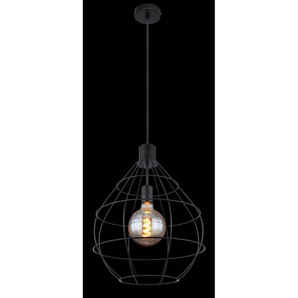 Hängeleuchte Schirm-Stabdurchmesser 5 mm rund, Birnenform schwarz Metallstäbe