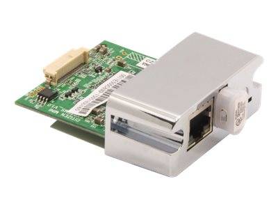 Netzwerkadapterkarte mit metallischem RJ45-Ethernet-Anschluss und grüner Leiterplatte.