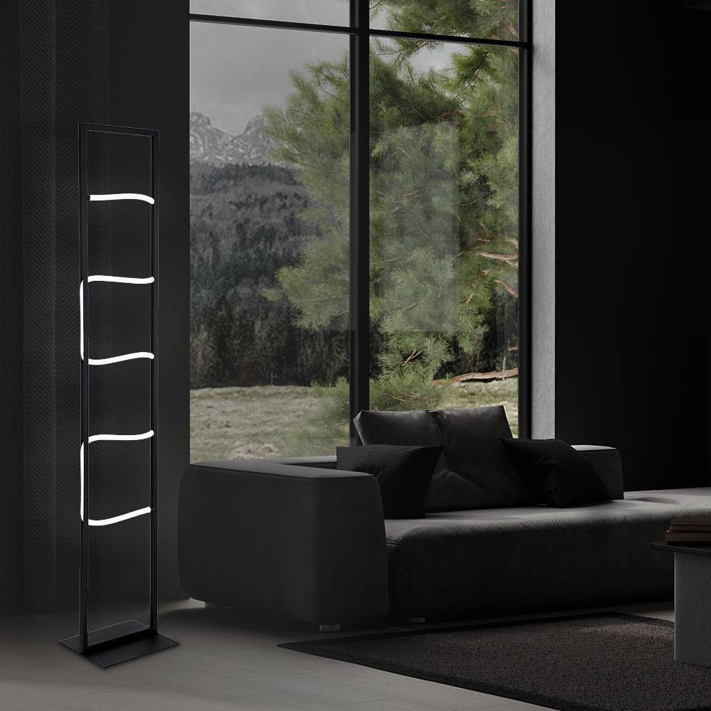 LED Stehleuchte Stehlampe Wohnzimmerleuchte Bürolampe Schlafzimmerleuchte, Metall schwarz Aluminium weiß Kunststoff, 26W 860lm 3000K warmweiß, H 13