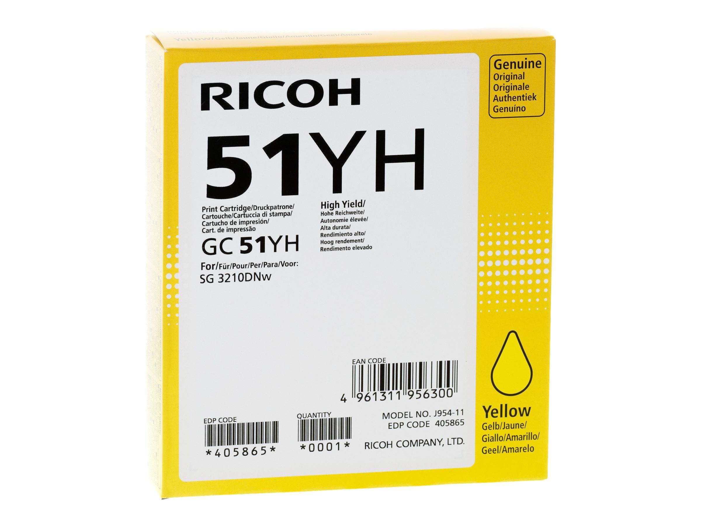 Ricoh GC 51YH - Hohe Ergiebigkeit - Gelb - Original - Tintenpatrone - für Ricoh