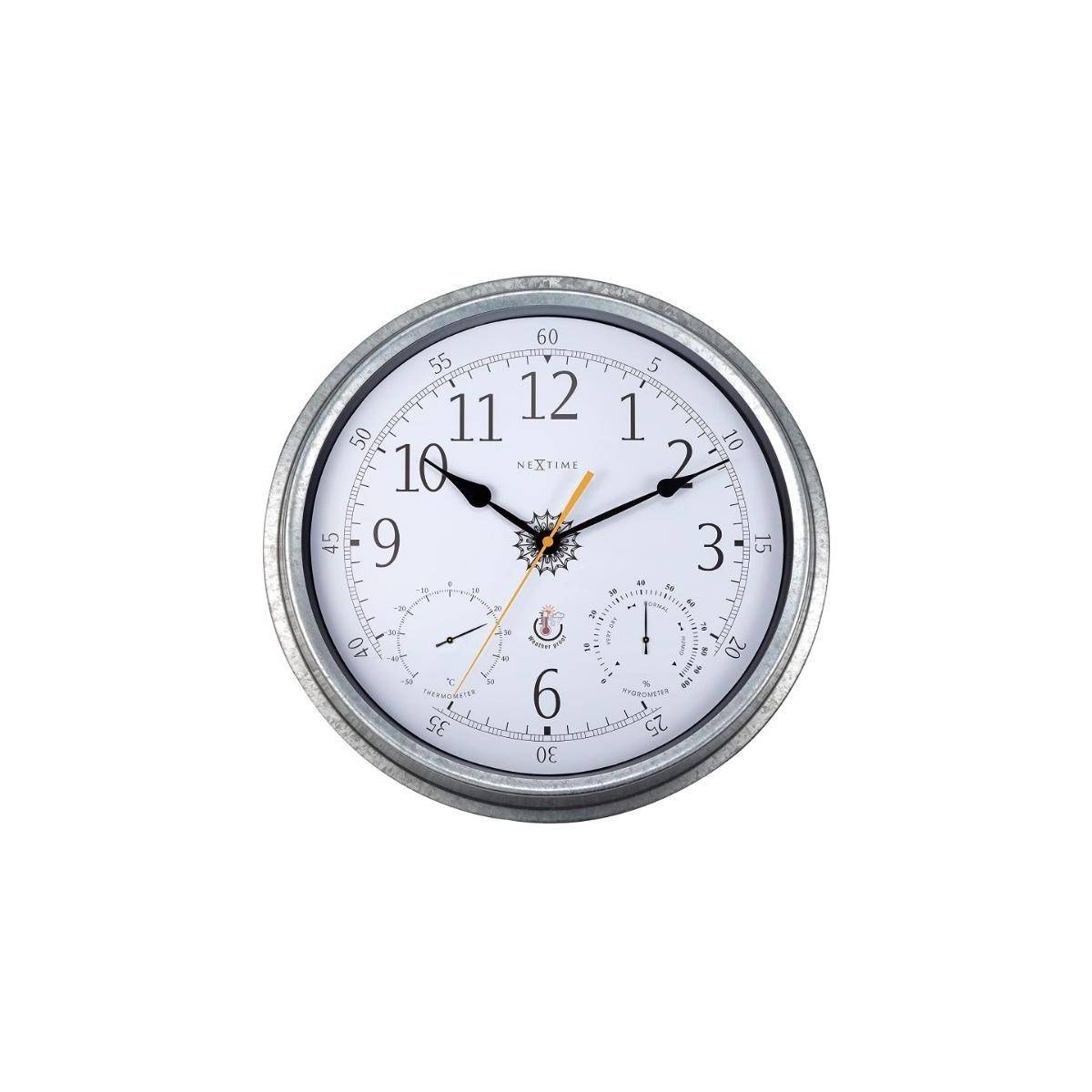 4304GA - Uhr mit Wetterstation "Tulip", Metall, verzinkt, Ø 40,5 cm