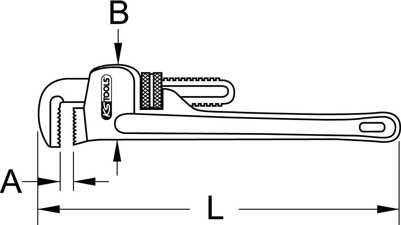 KS TOOLS Stahl-Einhand-Rohrzange, 200 mm (111.3500)