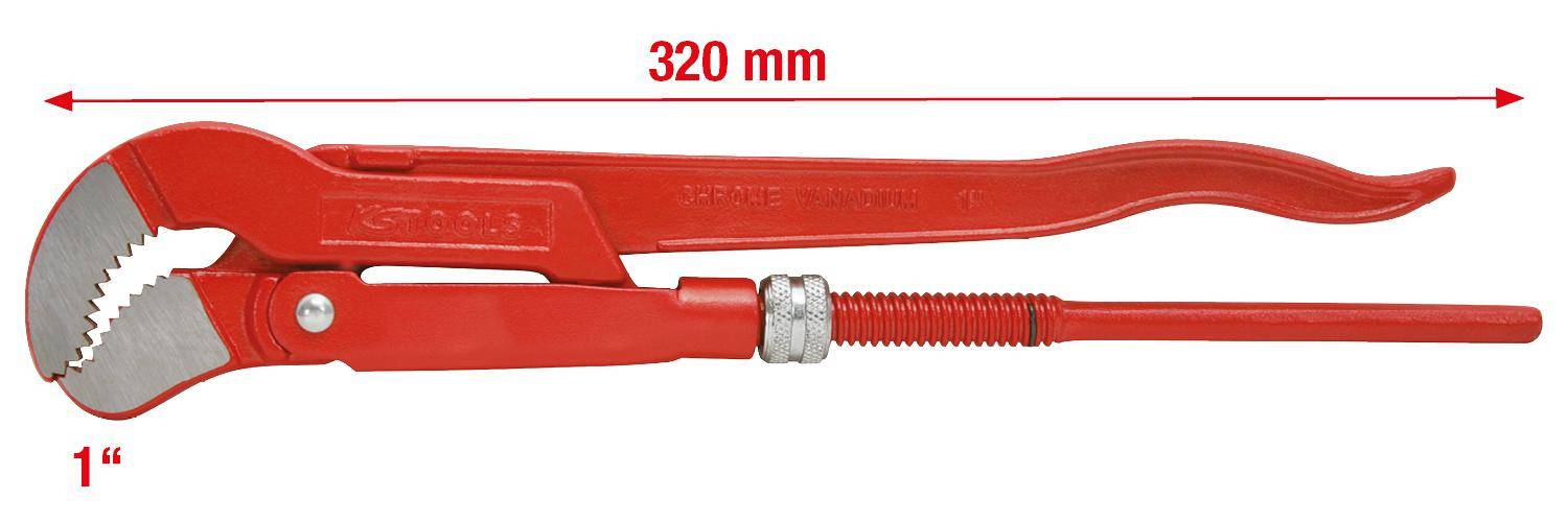 KS TOOLS 45 gewinkelte Eckrohrzange, 1"