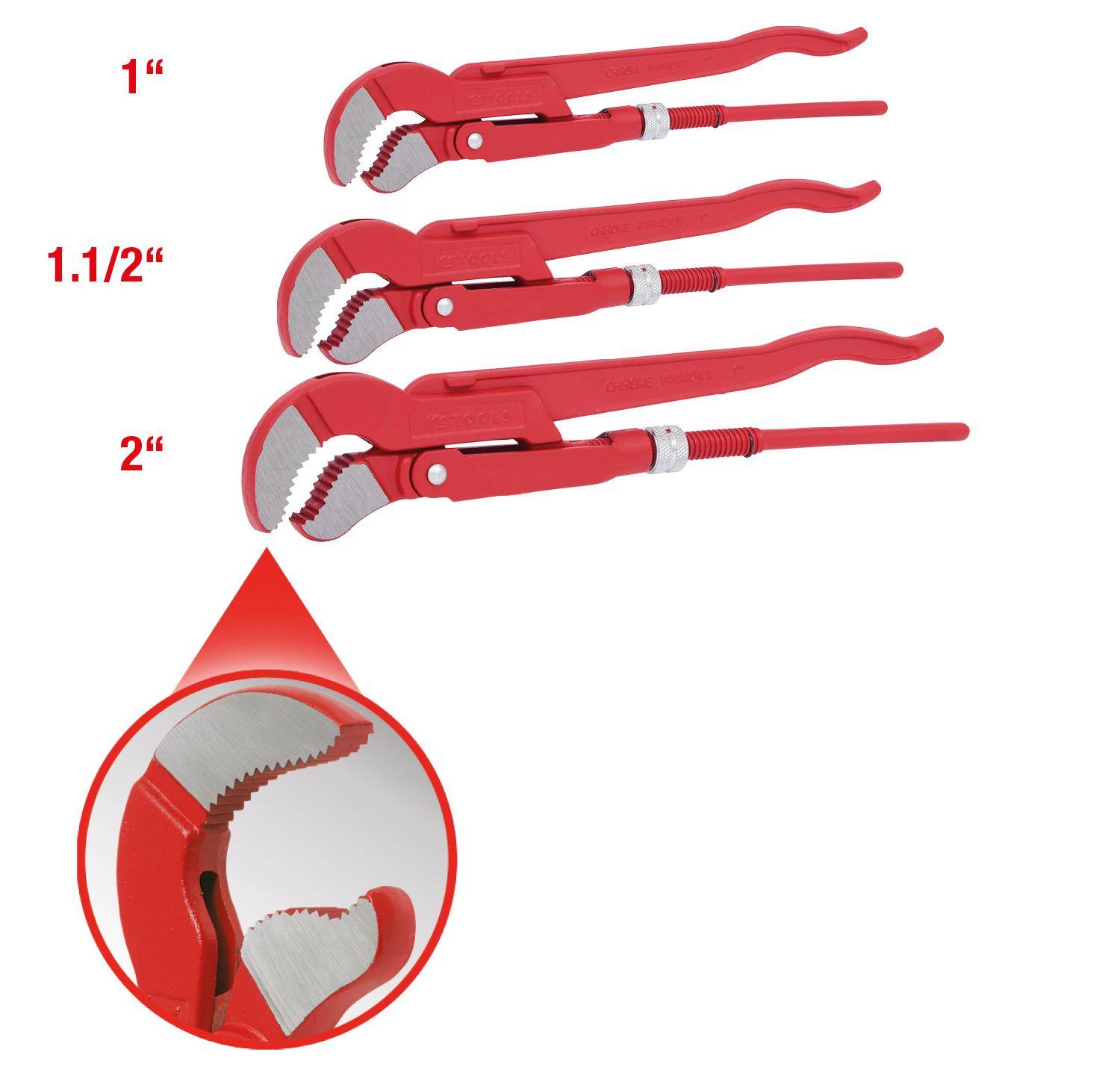 KS TOOLS Eckrohrzangen-Satz, 3-tlg