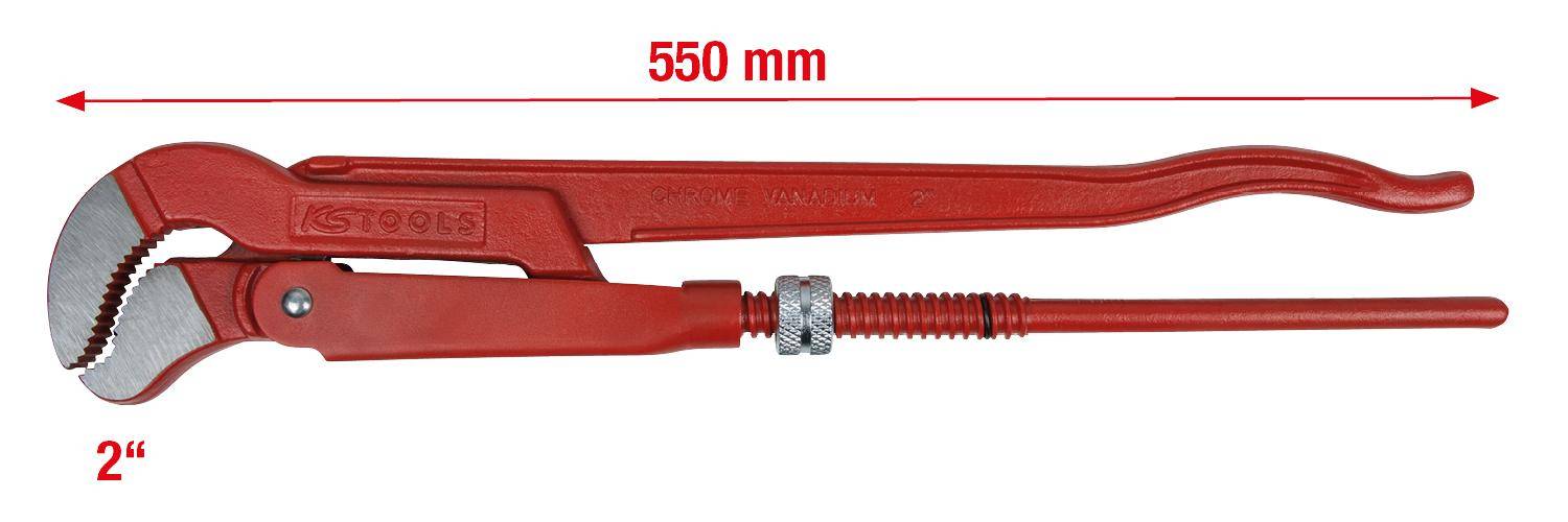KS TOOLS 45 gewinkelte Eckrohrzange, 2"