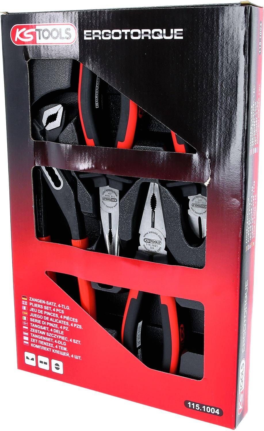 KS TOOLS ERGOTORQUE Zangen-Satz, 4-tlg