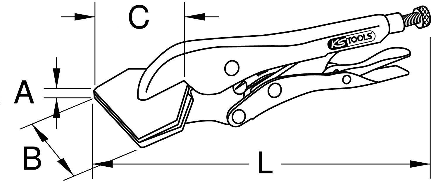 KS TOOLS Breitmaul-Flachbacken-Gripzange, 210mm