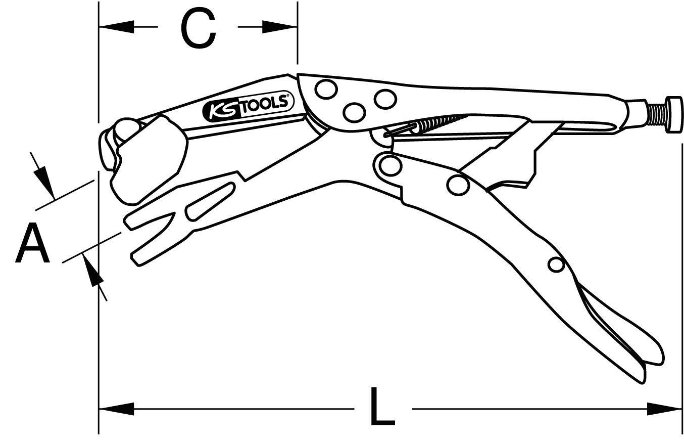 KS TOOLS Schwei-Gripzange, 240mm