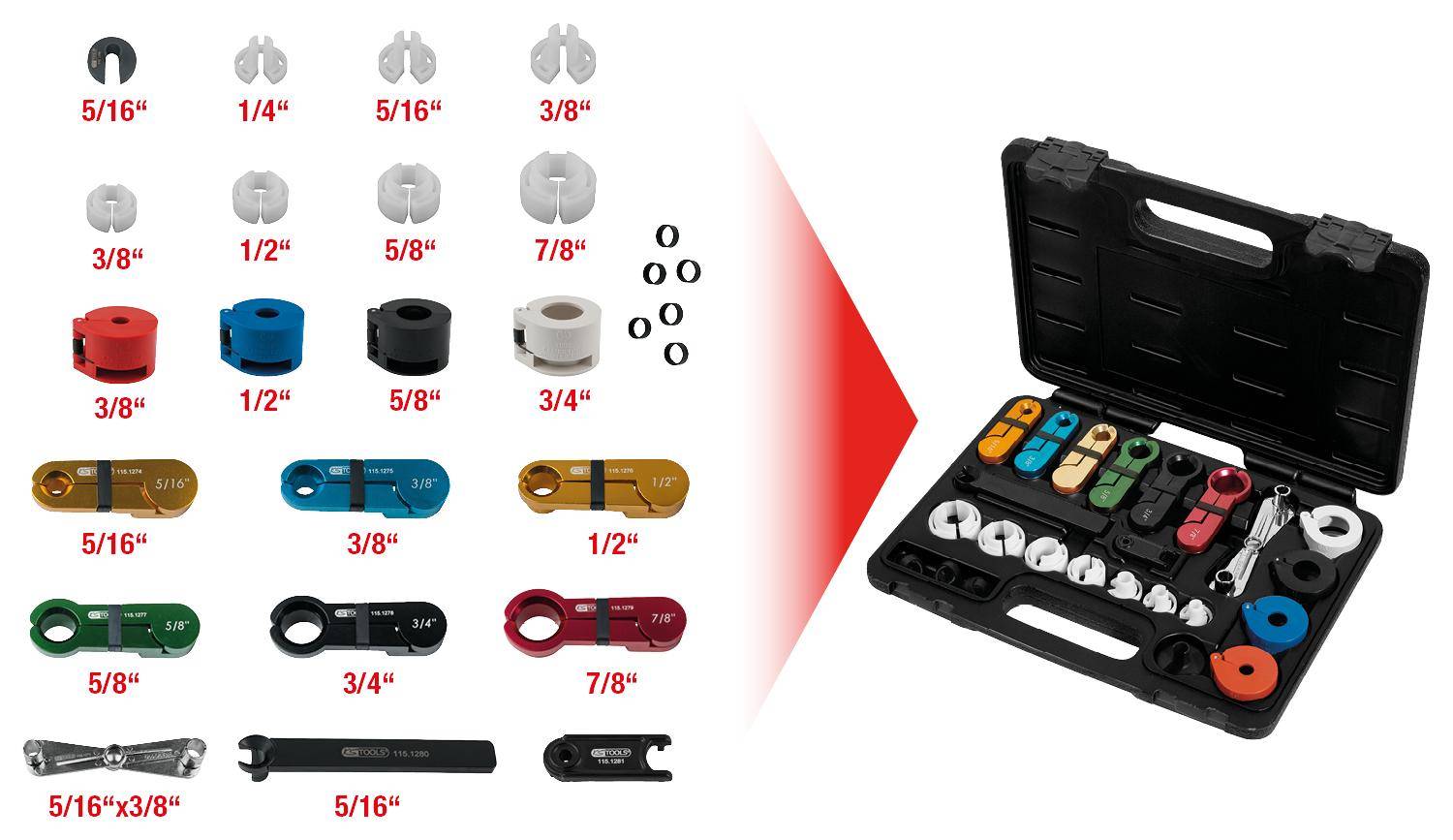 KS TOOLS Leitungsverbinder-Entrieglungs-Satz, 22-tlg