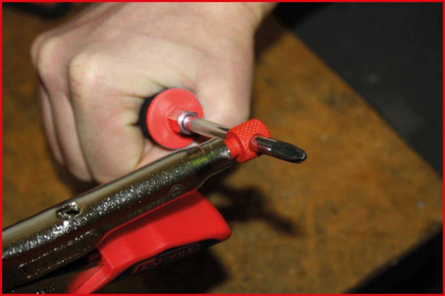 KS TOOLS Gripzange mit Easy-Release, gerade Backen,40mm,L=175mm