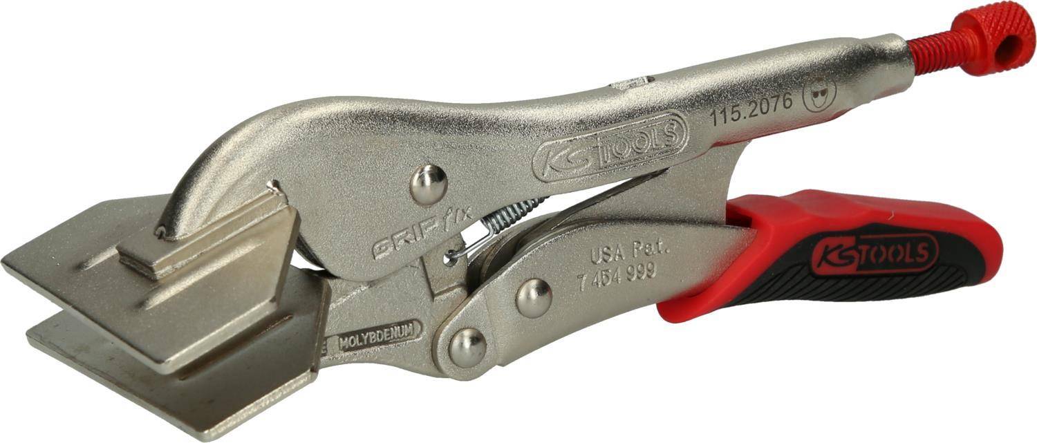 KS TOOLS Breitmaul-Flachbacken-Gripzange mit Easy-Release, 205mm (115.2076)
