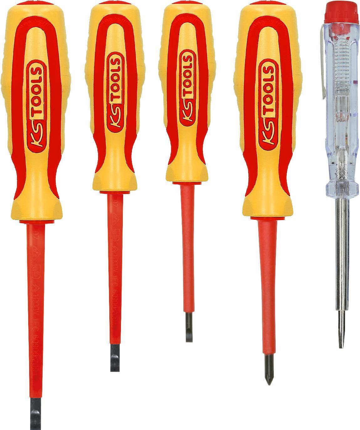 KS TOOLS ERGOTORQUE VDE Schraubendreher-Satz, PH+Schlitz, 5-tlg