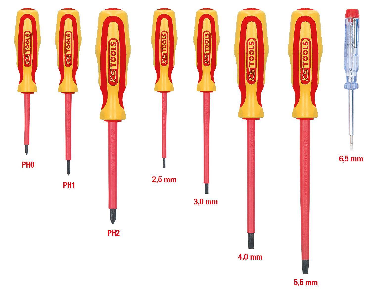 KS TOOLS ERGOTORQUE VDE Schraubendreher-Satz, PH+Schlitz, 8-tlg