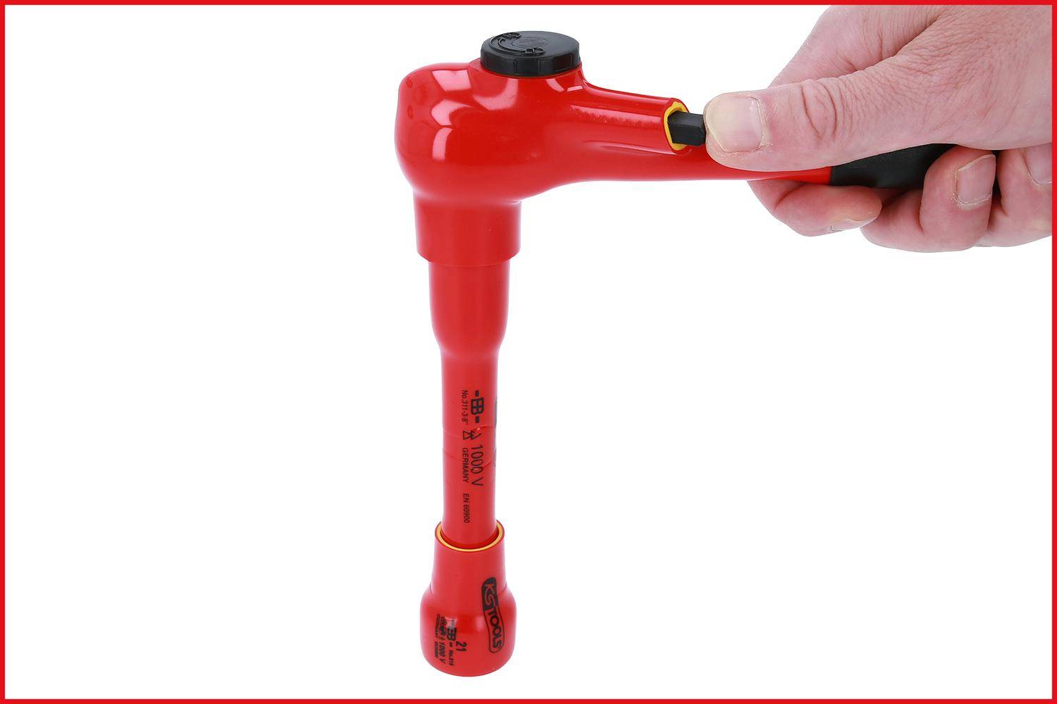 KS TOOLS 1/2" Umschaltknarre mit Schutzisolierung, 32 Zahn